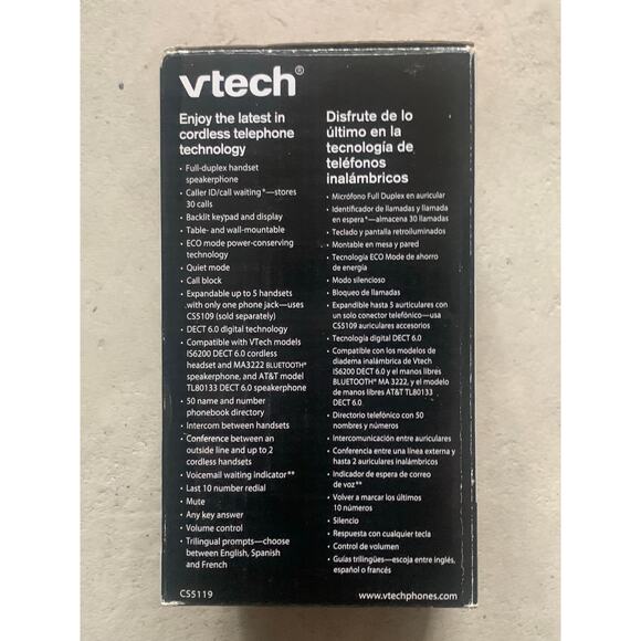 VTech© CS5119 DECT 6.0 Cordless Phone with Caller ID/Call Waiting - Picture 4 of 4